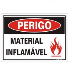 PLACA SINALIZAO MATERIAL INFLAMVEL 20X30CM